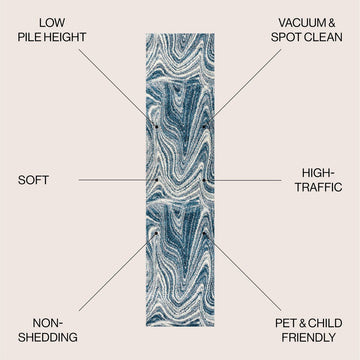 Eleni Contemporary Glam Abstract Marble Area Rug